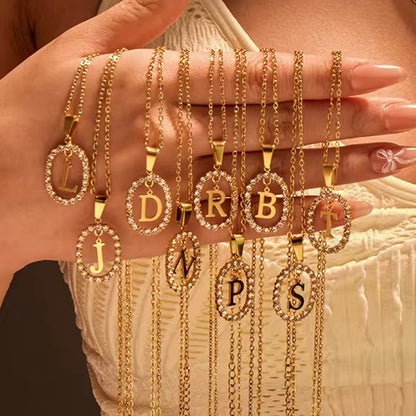 Oval Initial Ketting