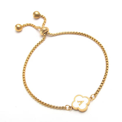 Lucky Clover Initial Armband